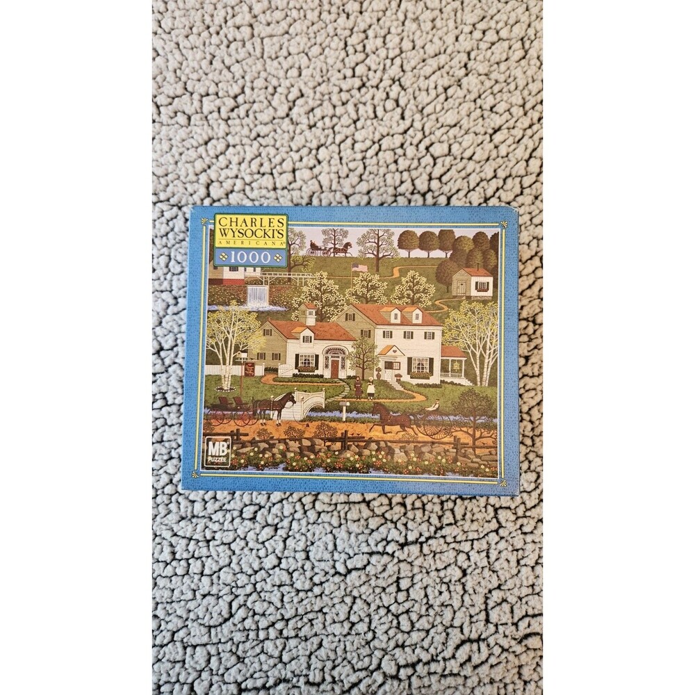 VTG Charles Wysocki Gingernut Valley 1000 Piece Jigsaw Puzzle MB Factory Sealed